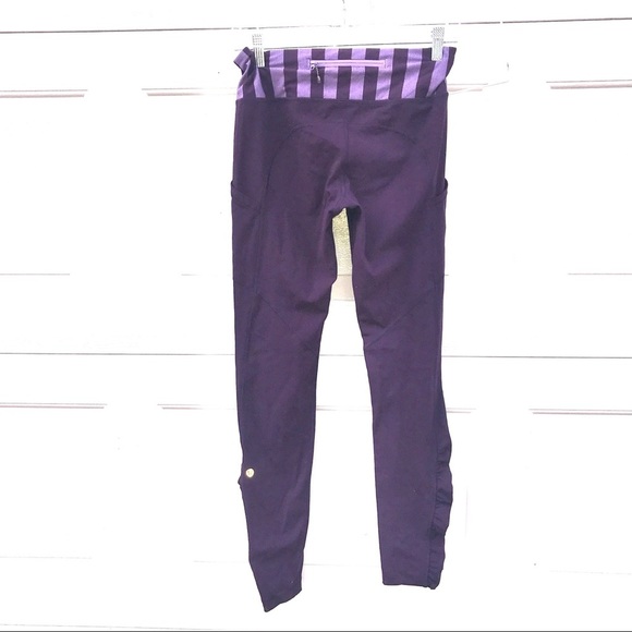 LULULEMON speed tights 6 Zinfandel stripes lk new - Picture 1 of 8